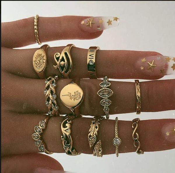 s1874 fashion jewelry knuckle ring set vintage geometric leave rings midi rings sets 13pcs/set, Silver
s1874 fashion jewelry knuckle ring set vintage geometric leave rings midi rings sets 13pcs/set, Silver