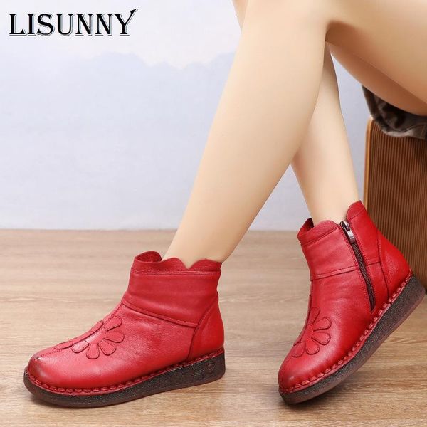 lisunny 2020 winter genuine leather shoes casual warm boots for women low heel slip-on leather flat warm ankle boots women soft, Black
lisunny 2020 winter genuine leather shoes casual warm boots for women low heel slip-on leather flat warm ankle boots women soft, Black