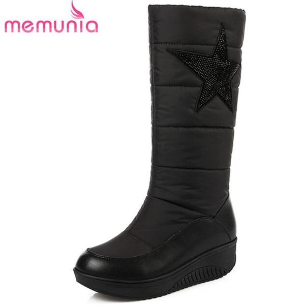 memunia fashion winter women boots black platform wedges boots down waterproof mid calf genuine leather cotton shoes
memunia fashion winter women boots black platform wedges boots down waterproof mid calf genuine leather cotton shoes