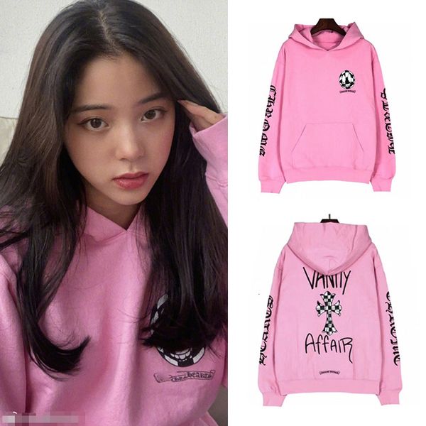 ouyang nana same pink graffiti cross printed sweater croxin loose pullover hoodie, Black
ouyang nana same pink graffiti cross printed sweater croxin loose pullover hoodie, Black