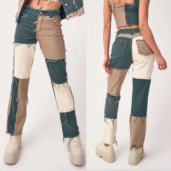 zhida's new splicing straight low waist jeans for women in spring 2021, Blue
zhida's new splicing straight low waist jeans for women in spring 2021, Blue