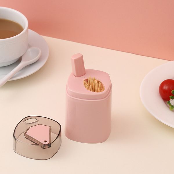 automatic toothpick holder container creative plastic household table toothpick storage box portable toothpick bucket dispenser 80 j2 
automatic toothpick holder container creative plastic household table toothpick storage box portable toothpick bucket dispenser 80 j2