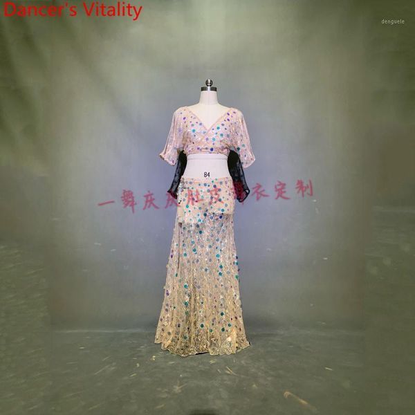 customized belly dance sequin lace perspective skirt women oriental drum dance group competition stage wear set1, Black;red
customized belly dance sequin lace perspective skirt women oriental drum dance group competition stage wear set1, Black;red