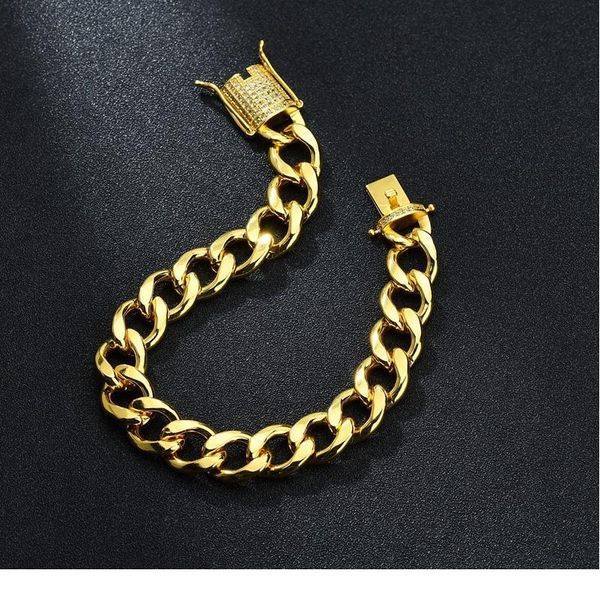 karopel crystal cz zircon triple lock bracelet 10mm cuban link box clasp bracelet men female hip hop jewlery drop wmtyqa, Black
karopel crystal cz zircon triple lock bracelet 10mm cuban link box clasp bracelet men female hip hop jewlery drop wmtyqa, Black