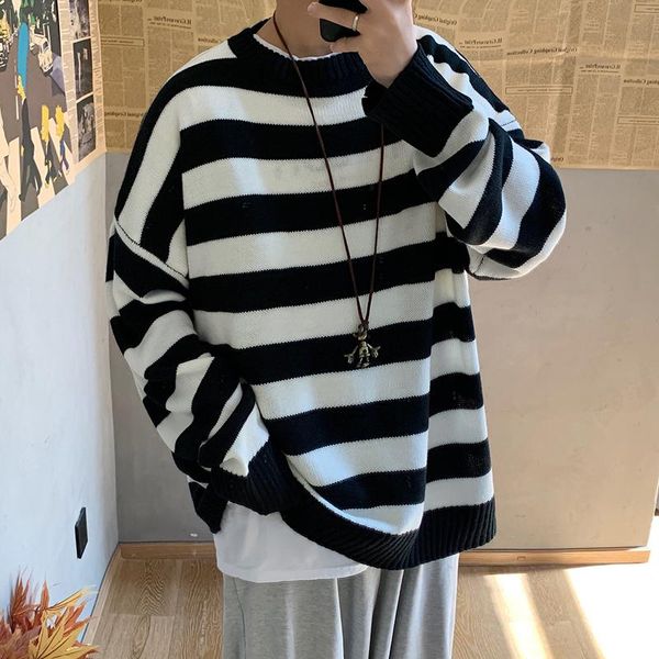 mens stripe sweater casual loog sleeve patchwork sweater loose coat streetwear autumn pullover male fashion clothes je380, White;black
mens stripe sweater casual loog sleeve patchwork sweater loose coat streetwear autumn pullover male fashion clothes je380, White;black