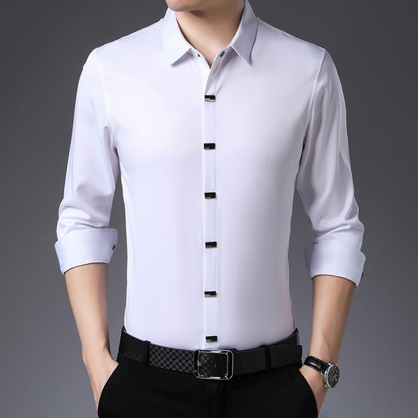 2019 new long sleeve youth korean coat professional formal slim fit no iron men's shirt, White;black
2019 new long sleeve youth korean coat professional formal slim fit no iron men's shirt, White;black