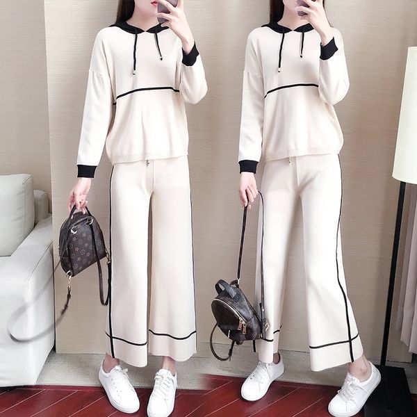 women's two-piece sweater sweaterknitted suit 2020 autumn and winter new fashion loose sweater sports leisure two-piece suit fashion ig, Gray
women's two-piece sweater sweaterknitted suit 2020 autumn and winter new fashion loose sweater sports leisure two-piece suit fashion ig, Gray