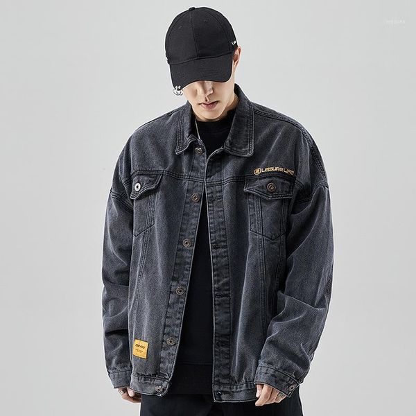 black denim jacket men's 2020 spring popular cowboy hong kong style loose embroidery men's overalls jacket teenagers coat1, Black;brown
black denim jacket men's 2020 spring popular cowboy hong kong style loose embroidery men's overalls jacket teenagers coat1, Black;brown