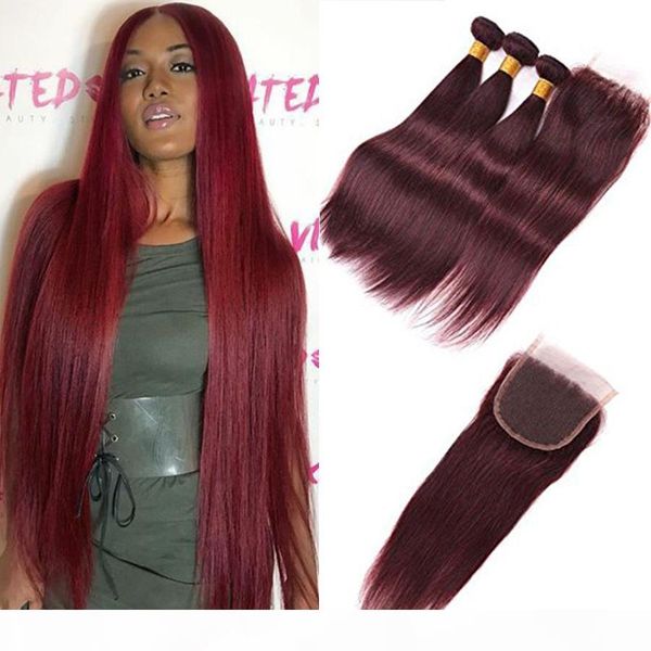 #99j burgundy brazilian virgin hair weave with closure 4pcs lot wine red silky straight human hair 3 bundles with 4x4'' lace c, Black;brown
#99j burgundy brazilian virgin hair weave with closure 4pcs lot wine red silky straight human hair 3 bundles with 4x4'' lace c, Black;brown