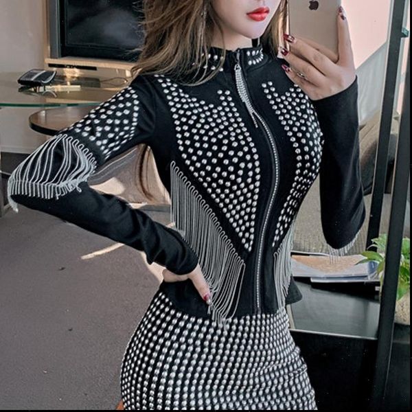 spring autumn rivet tassel coat womens fashion korean clothes shiny zipper jacket ropa mujer cotton 2021 new c03201, Black;brown
spring autumn rivet tassel coat womens fashion korean clothes shiny zipper jacket ropa mujer cotton 2021 new c03201, Black;brown