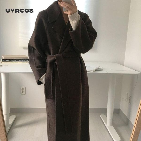 uvrcos french lazy style warm female fresh winter 2020 classical belt retro loose women woolen coats chic casual long coat, Black
uvrcos french lazy style warm female fresh winter 2020 classical belt retro loose women woolen coats chic casual long coat, Black