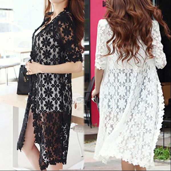 new fashion long cape hollow out womens half sleeve summer autumn lace cardigan sweater 2 color, White;black
new fashion long cape hollow out womens half sleeve summer autumn lace cardigan sweater 2 color, White;black