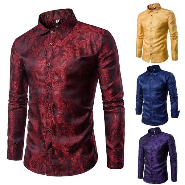 casual slim fit vine embroidery shirts for men high collar long sleeve fashion male shirts plus size formal shirt men 20201, White;black