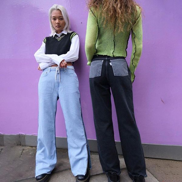 women's jeans casual women pants straight long wide denim trousers streetwear clothes for femme outfit, Blue
women's jeans casual women pants straight long wide denim trousers streetwear clothes for femme outfit, Blue