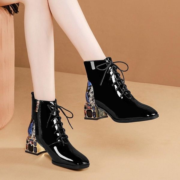 boots crystal lace-up fashion short women autumn square toe pu ankle for 2021 thick heels pumps high, Black
boots crystal lace-up fashion short women autumn square toe pu ankle for 2021 thick heels pumps high, Black