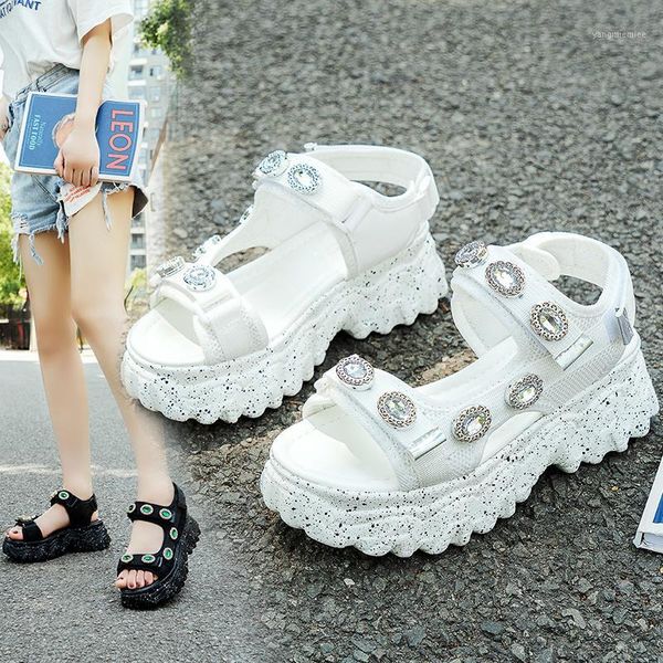 summer 2020 women's muffin shoes thick bottom comfortable rhinestone open toe casual sports sandals student z7621, Black
summer 2020 women's muffin shoes thick bottom comfortable rhinestone open toe casual sports sandals student z7621, Black