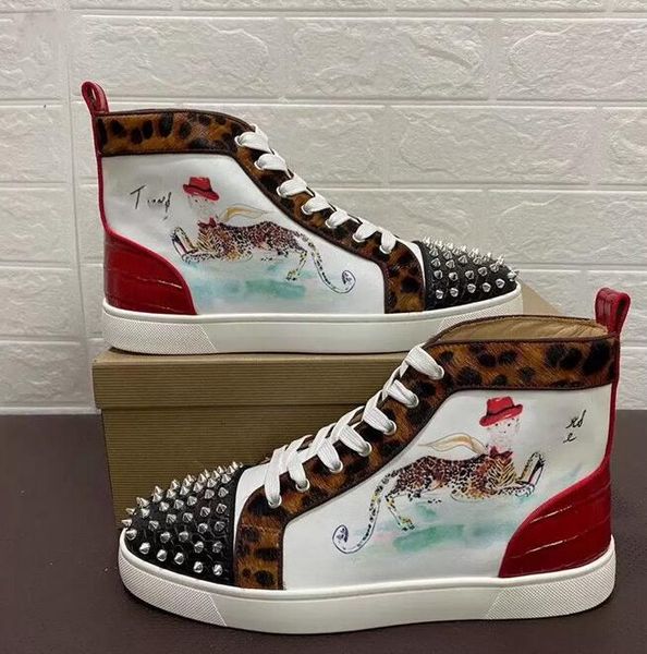 2022 men women casual shoes red bottom studded spikes fashion platform insider sneakers black red white silver leather high boots size34-48
2022 men women casual shoes red bottom studded spikes fashion platform insider sneakers black red white silver leather high boots size34-48