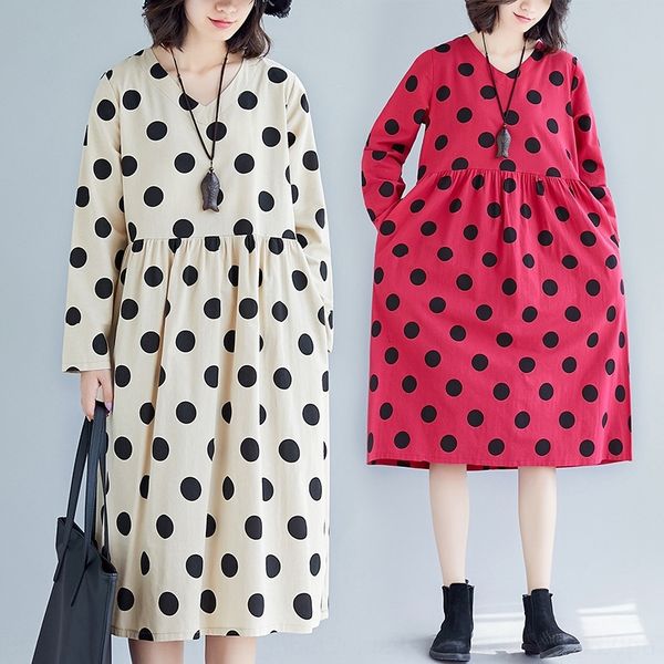 puapk spring and autumn korean large size shows tr dot v-neck a-line dress dressaline dressskirt foreign style long sleeve cotton linen dres, Black;gray
puapk spring and autumn korean large size shows tr dot v-neck a-line dress dressaline dressskirt foreign style long sleeve cotton linen dres, Black;gray