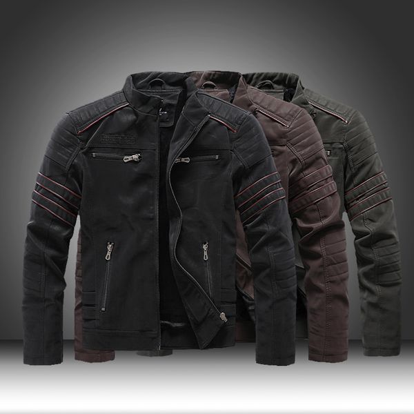 winter spring mens zipper pu leather jacket faux coat fleece lining casual motorcycle leather jacket men leisure slim 201118, Black;brown
winter spring mens zipper pu leather jacket faux coat fleece lining casual motorcycle leather jacket men leisure slim 201118, Black;brown