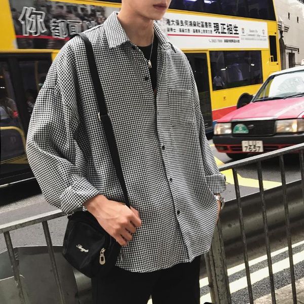 casual grey male plaid shirts long sleeve autumn winter korea gird streetwear oversize casual fashion dress overshirt men 50cs1, White;black
casual grey male plaid shirts long sleeve autumn winter korea gird streetwear oversize casual fashion dress overshirt men 50cs1, White;black