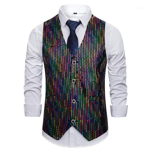 men's vests shiny colorful sequins vest men dj club party prom suit waistcoat disco dance stage singer male chaleco hombre1, Black;white
men's vests shiny colorful sequins vest men dj club party prom suit waistcoat disco dance stage singer male chaleco hombre1, Black;white