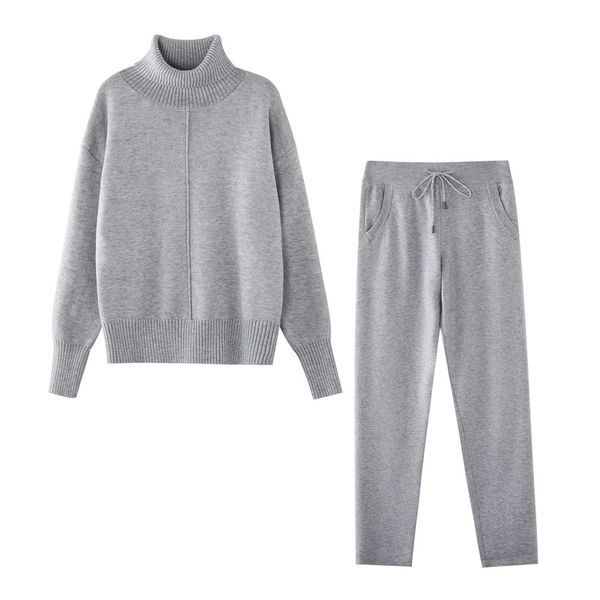 taovk women's woolen knitted suit high collar sweater + pants loose style two-piece set women's knitted costume tracksuit c0129, Black;white
taovk women's woolen knitted suit high collar sweater + pants loose style two-piece set women's knitted costume tracksuit c0129, Black;white