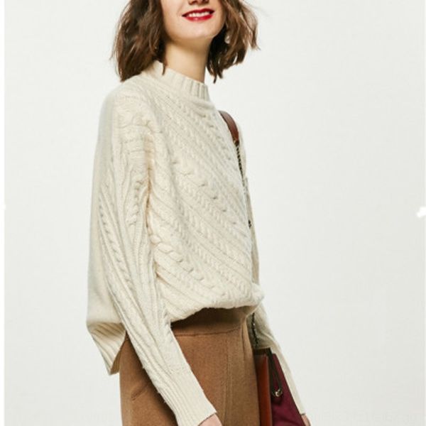 autumn and winter high end cashmere women's half high collar sweater twist loose thickening lazy bottoming sweater fashion mjdnp, White;black
autumn and winter high end cashmere women's half high collar sweater twist loose thickening lazy bottoming sweater fashion mjdnp, White;black
