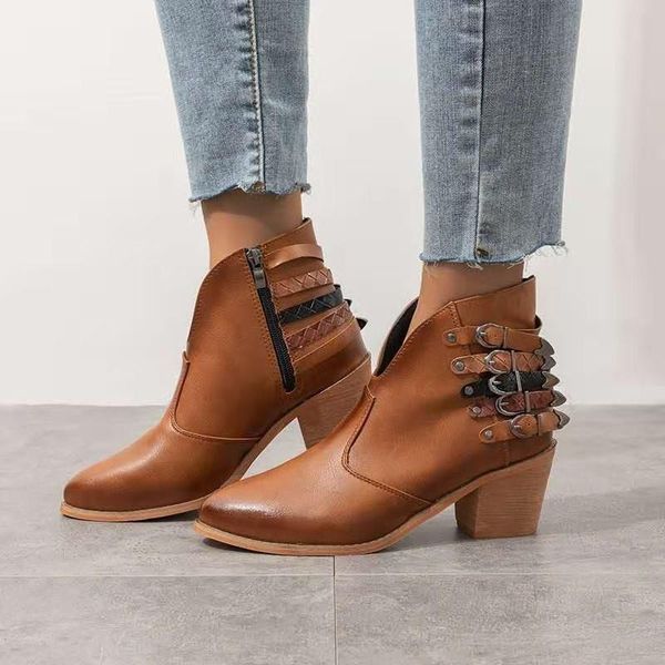 fashion women boots pointed toe thick heel pu ankle boots new solid color zipper short botas mujer dropshipping, Black
fashion women boots pointed toe thick heel pu ankle boots new solid color zipper short botas mujer dropshipping, Black