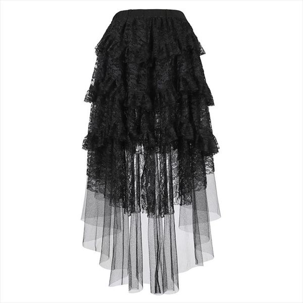 steampunk asymmetrical skirt for women lace corset skirt vintage costume tulle multi layered high low outfits party, Black
steampunk asymmetrical skirt for women lace corset skirt vintage costume tulle multi layered high low outfits party, Black