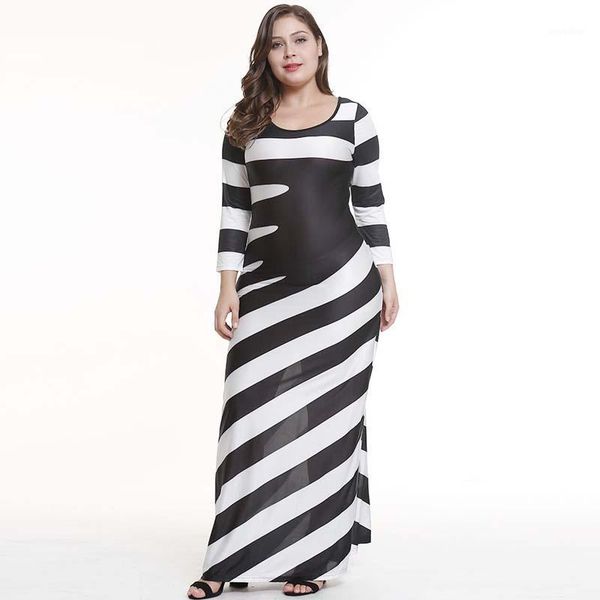 autumn plus size 3xl 4xl 5xl party dresses women long sleeve high waist round neck casual striped maxi long dress ladies femme1, Black;gray
autumn plus size 3xl 4xl 5xl party dresses women long sleeve high waist round neck casual striped maxi long dress ladies femme1, Black;gray