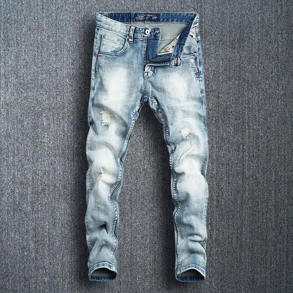 fashion streetwear men jeans light blue destroyed ripped jeans men baggy pants italian vintage designer homme
fashion streetwear men jeans light blue destroyed ripped jeans men baggy pants italian vintage designer homme