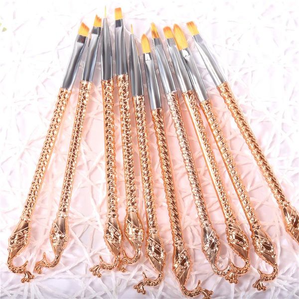 nail brushes 10pcs peacock rod art pen light therapy crystal drawing brush set, Yellow
nail brushes 10pcs peacock rod art pen light therapy crystal drawing brush set, Yellow