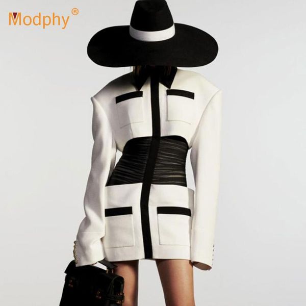 2020 spring autumn new fashion women's dress female long sleeve stitching pocket bodycon mini evening party runway vestidos, Black;gray
2020 spring autumn new fashion women's dress female long sleeve stitching pocket bodycon mini evening party runway vestidos, Black;gray
