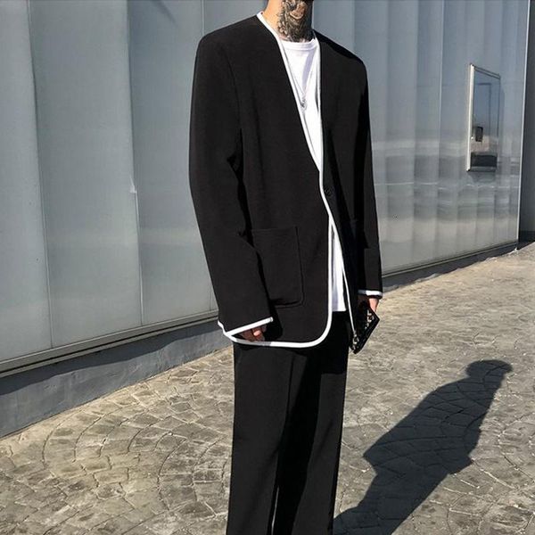 men's suits & blazers 2021 autumn and winter youth korean style handsome collarless single button suit fashion casual black, White;black
men's suits & blazers 2021 autumn and winter youth korean style handsome collarless single button suit fashion casual black, White;black
