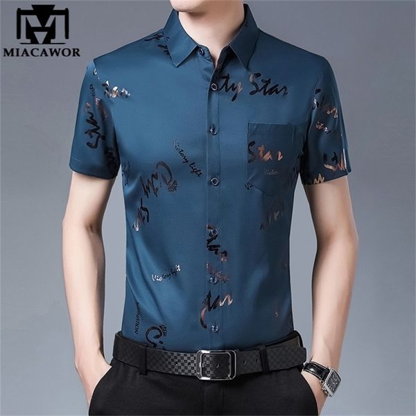 men shirt silk print summer short sleeve casual shirts men slim fit camisa masculina drop c749 220224, White;black
men shirt silk print summer short sleeve casual shirts men slim fit camisa masculina drop c749 220224, White;black