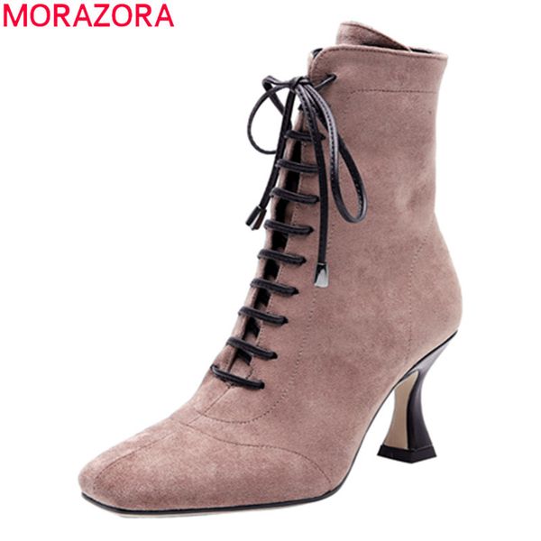 morazora 2020 winter new arrive fashion lace up ankle boots stiletto high heels square toe prom shoes women boots 1026, Black
morazora 2020 winter new arrive fashion lace up ankle boots stiletto high heels square toe prom shoes women boots 1026, Black
