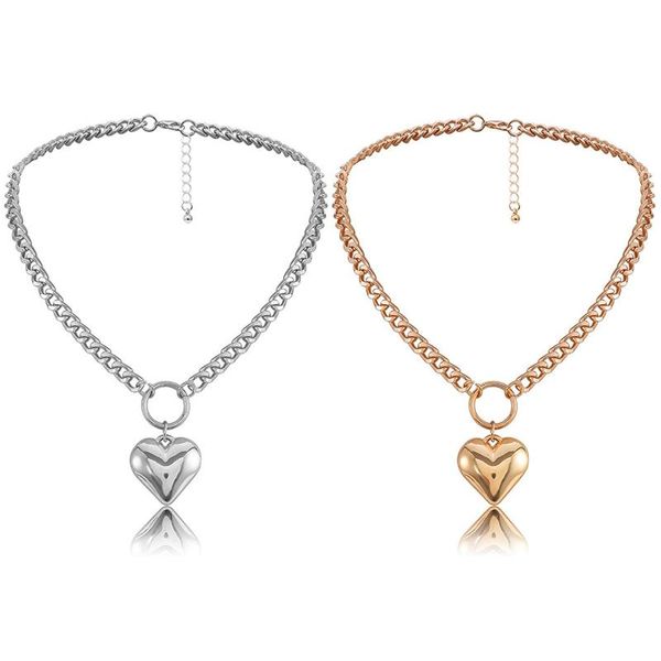 cute simple personality peach heart pendant chain choker necklace charms women trendy punk thick clavicle chain necklaces, Silver
cute simple personality peach heart pendant chain choker necklace charms women trendy punk thick clavicle chain necklaces, Silver