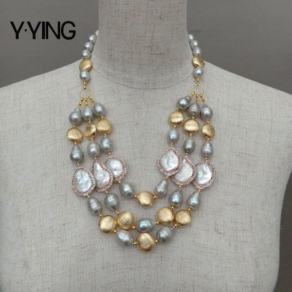 3 ряды пресноводные культивированный серый райс pearl white монет жемчужное ожерелье для женщин, Golden;silver
3 ряды пресноводные культивированный серый райс pearl white монет жемчужное ожерелье для женщин, Golden;silver