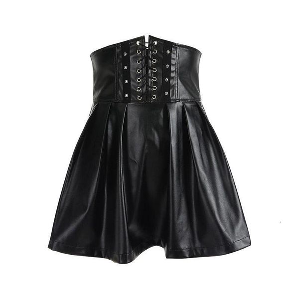 women pleated skirt pu leather goth lace up black street hipster summer casual high waist bandage mini skirts 2020
women pleated skirt pu leather goth lace up black street hipster summer casual high waist bandage mini skirts 2020