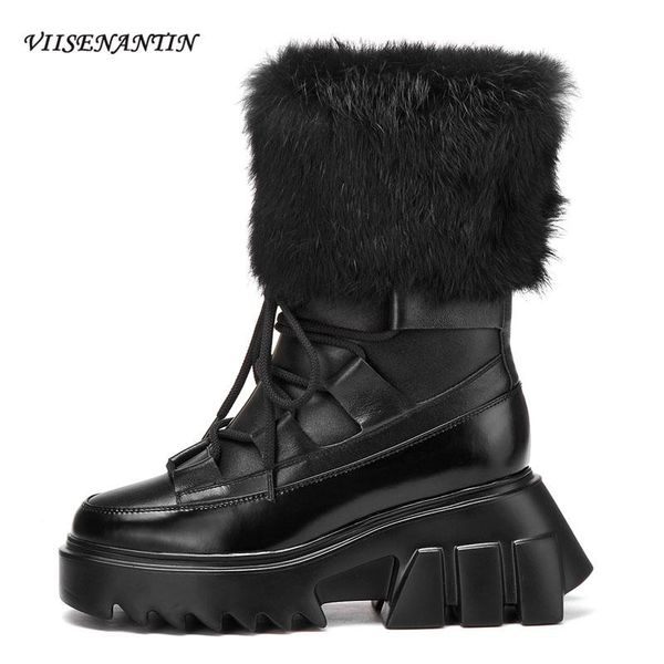 boots fur snow plus velvet warm sponge cake bottom women's leather short tube platform all-match cotton, Black
boots fur snow plus velvet warm sponge cake bottom women's leather short tube platform all-match cotton, Black
