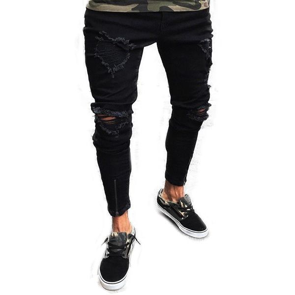 men pants solid ripped slim jeans men's clothing casual loose denim pants mens vintage fashion trousers black jeans, Blue
men pants solid ripped slim jeans men's clothing casual loose denim pants mens vintage fashion trousers black jeans, Blue