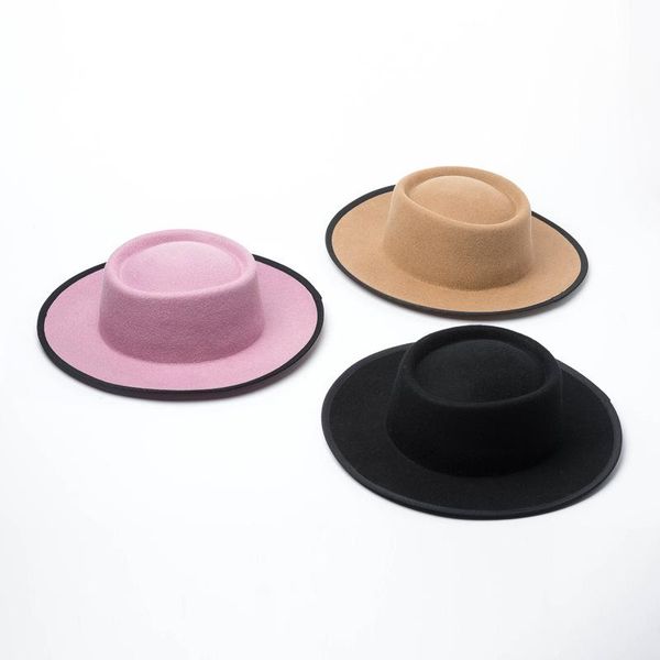 autumn and winter new fashion ring flat woolen woolen hat casual simple wide brim felt flat hat, Blue;gray
autumn and winter new fashion ring flat woolen woolen hat casual simple wide brim felt flat hat, Blue;gray