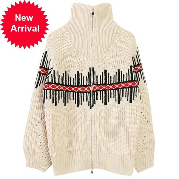 2021 new winter high street female irregular striped long sleeve loose cardigan knitted sweater luxury fashion 2der, White;black
2021 new winter high street female irregular striped long sleeve loose cardigan knitted sweater luxury fashion 2der, White;black
