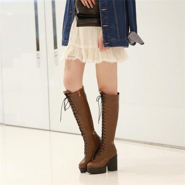 boots 2021 knee high women chunky heels platform ladies thick sole lace up winter female fashion pu shoes, Black
boots 2021 knee high women chunky heels platform ladies thick sole lace up winter female fashion pu shoes, Black