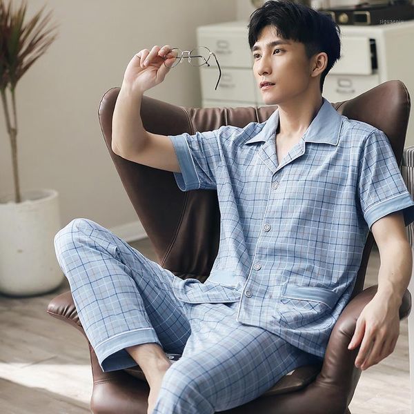 summer pajamas men short sleeves button-down cotton pijamas set for men plaid nightwear pjs set 2020 pyjama suits for1, Black;brown
summer pajamas men short sleeves button-down cotton pijamas set for men plaid nightwear pjs set 2020 pyjama suits for1, Black;brown