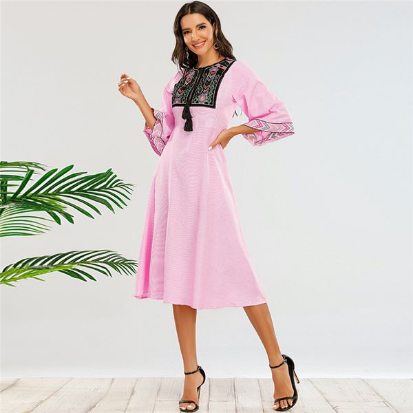 retro embroidered flared sleeves waist slimming dress mid-length autumn new a- line skirt womens clothing, White;black
retro embroidered flared sleeves waist slimming dress mid-length autumn new a- line skirt womens clothing, White;black