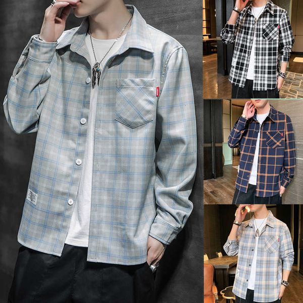 men's autumn 2020 new long sleeve korean fashion cool coat casual shirt, White;black
men's autumn 2020 new long sleeve korean fashion cool coat casual shirt, White;black