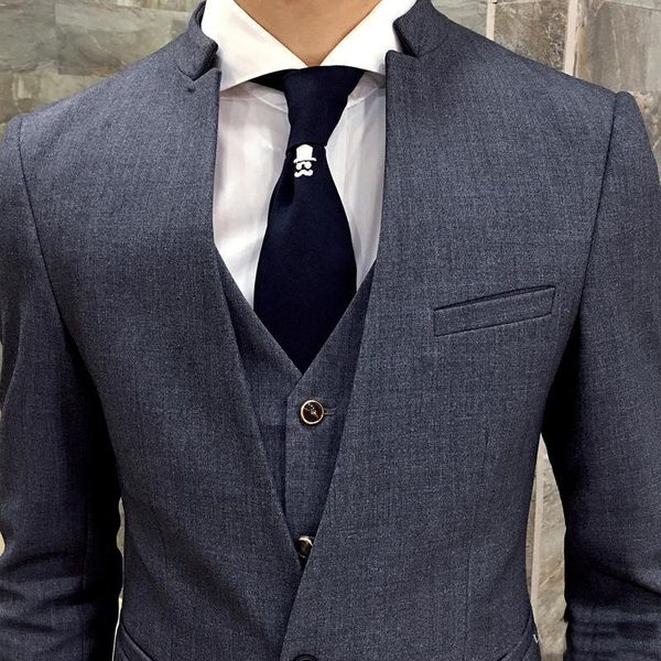 men's suits & blazers latest coat pant designs stand collar 3 pieces grey mens formal black men wedding trajes de hombres vestir (, White;black
men's suits & blazers latest coat pant designs stand collar 3 pieces grey mens formal black men wedding trajes de hombres vestir (, White;black