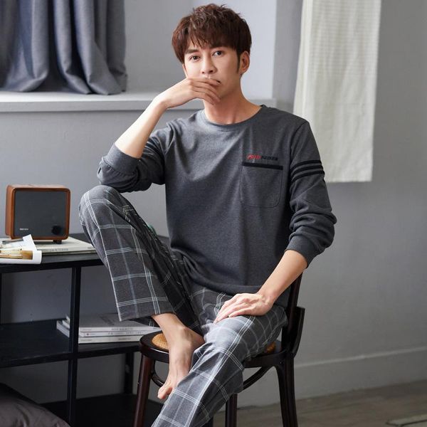 pajamas men's spring autumn 100% cotton long-sleeved trousers pullover korean casual suit nighties 4xl pijama mujer nightwear, Black;brown
pajamas men's spring autumn 100% cotton long-sleeved trousers pullover korean casual suit nighties 4xl pijama mujer nightwear, Black;brown