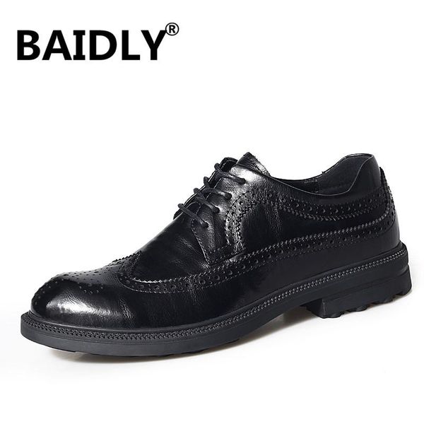 men dress shoes genuine leather hollow out oxfords shoes formal men wedding party brogue business leather footwear, Black
men dress shoes genuine leather hollow out oxfords shoes formal men wedding party brogue business leather footwear, Black